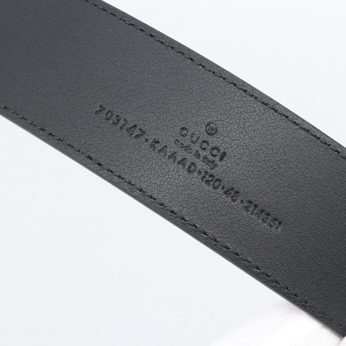 GUCCI GG Supreme Interlocking G Belt PVC 53.1"" Black 703147 Auth BA14141V