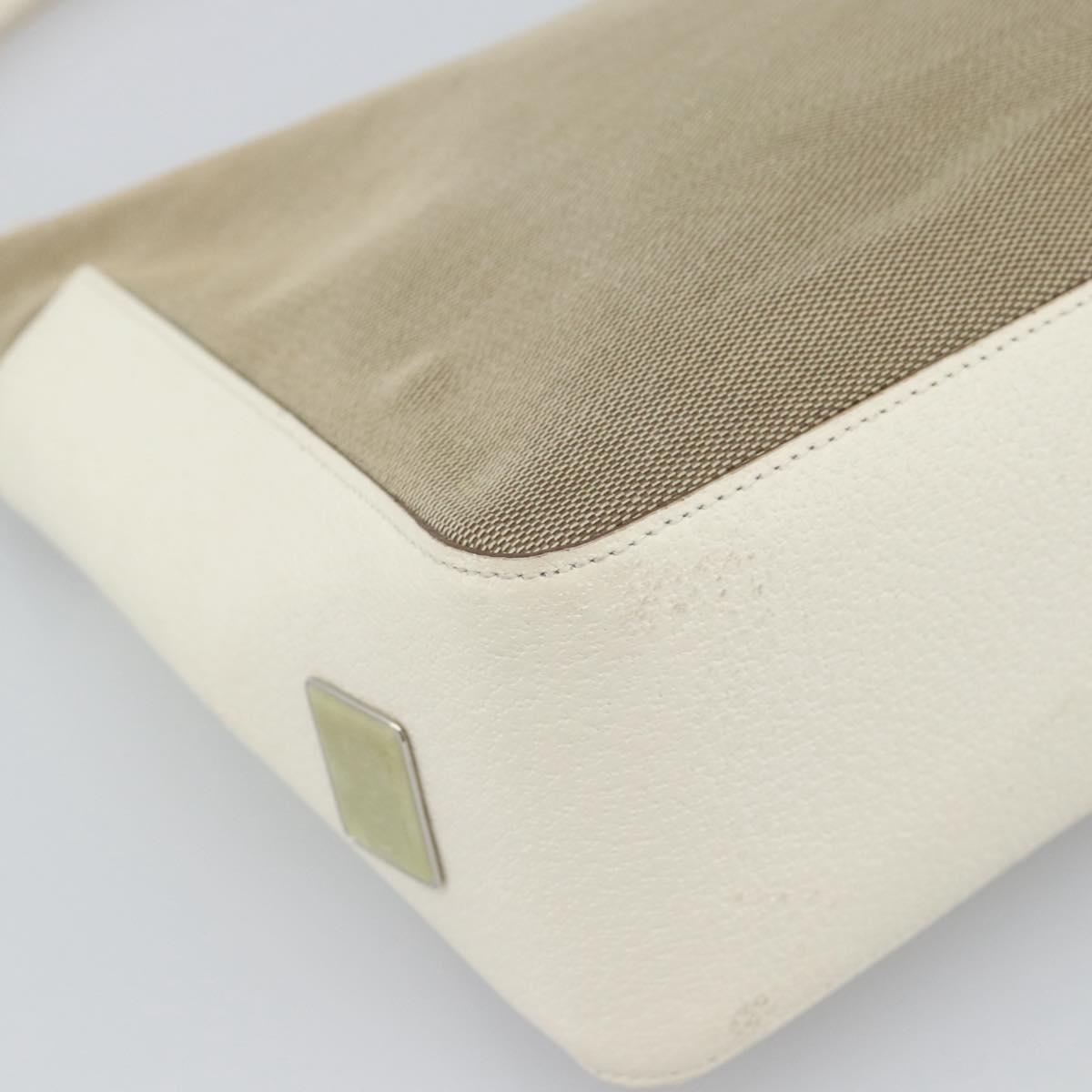GUCCI GG Canvas Shoulder Bag Beige Silver 001 3766 Auth BA14143