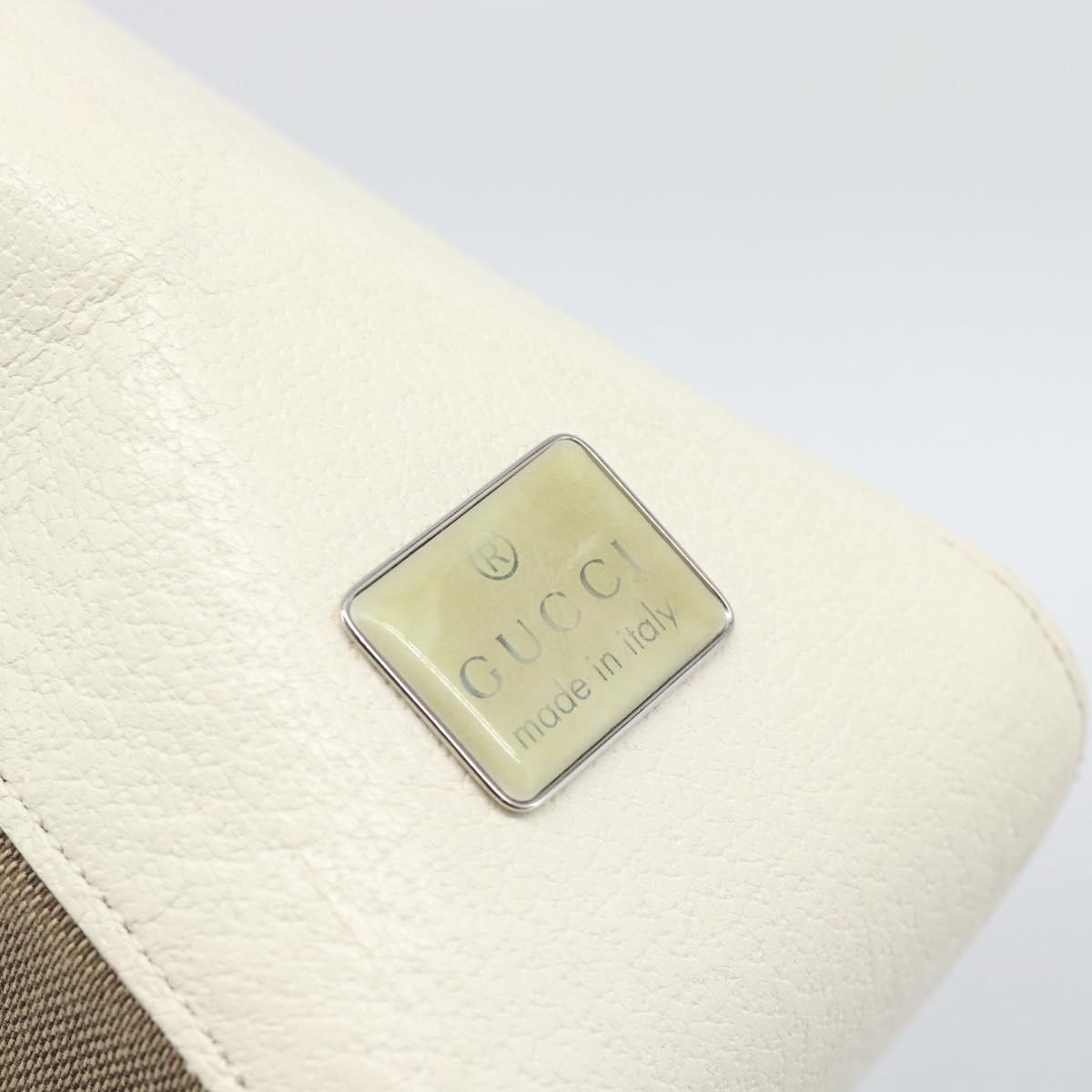 GUCCI GG Canvas Shoulder Bag Beige Silver 001 3766 Auth BA14143