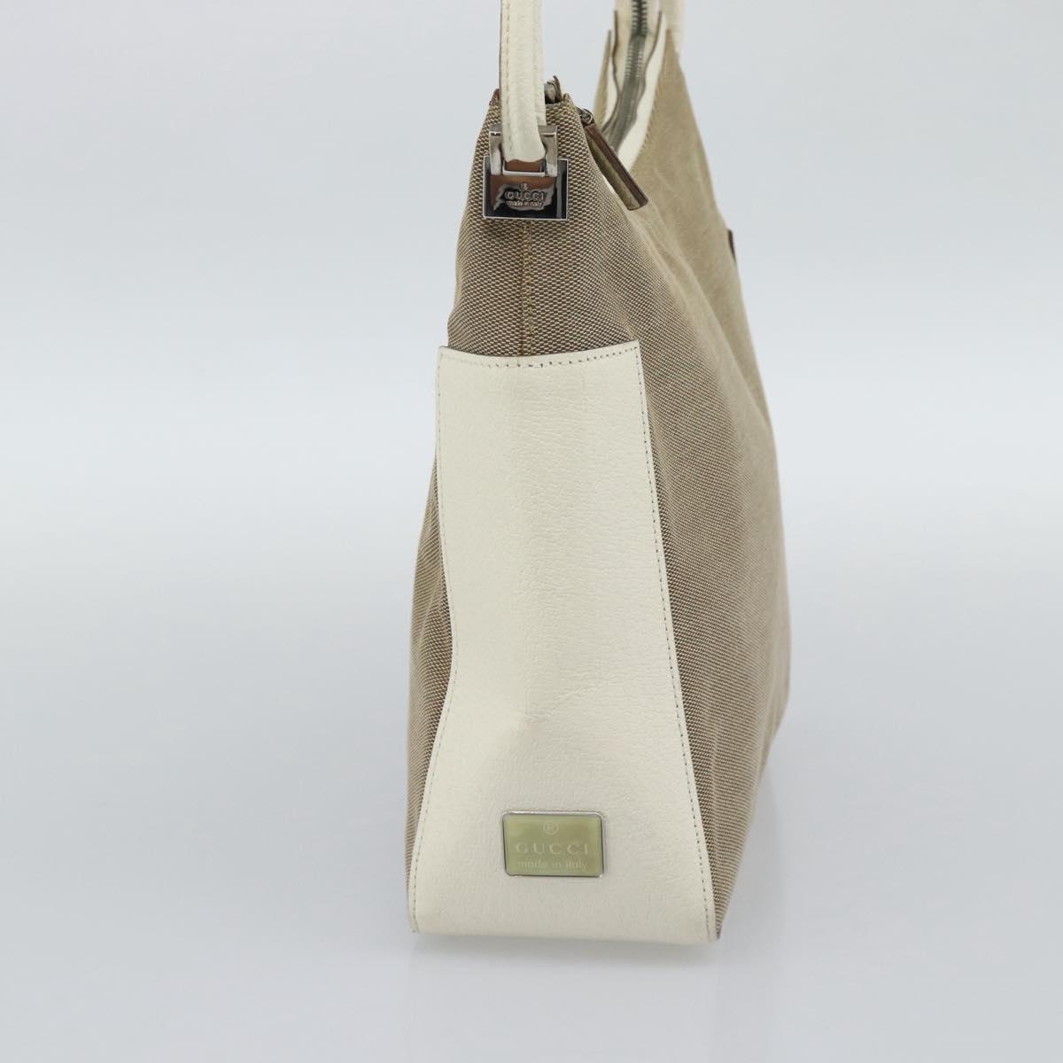 GUCCI GG Canvas Shoulder Bag Beige Silver 001 3766 Auth BA14143