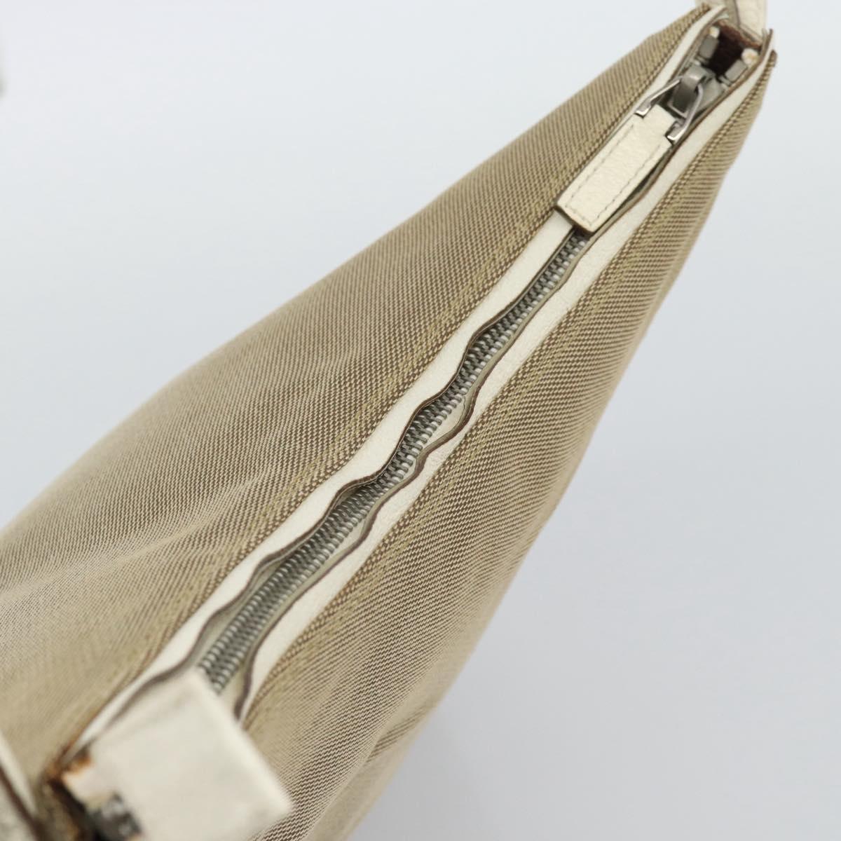 GUCCI GG Canvas Shoulder Bag Beige Silver 001 3766 Auth BA14143