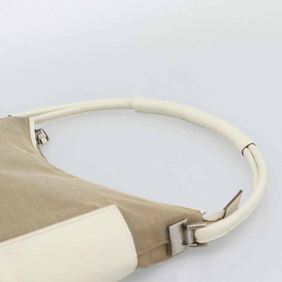 GUCCI GG Canvas Shoulder Bag Beige Silver 001 3766 Auth BA14143
