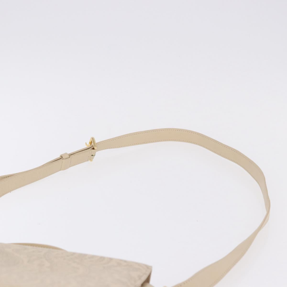 VALENTINO Shoulder Bag Leather 2way Ivory Gold Auth BA14149V