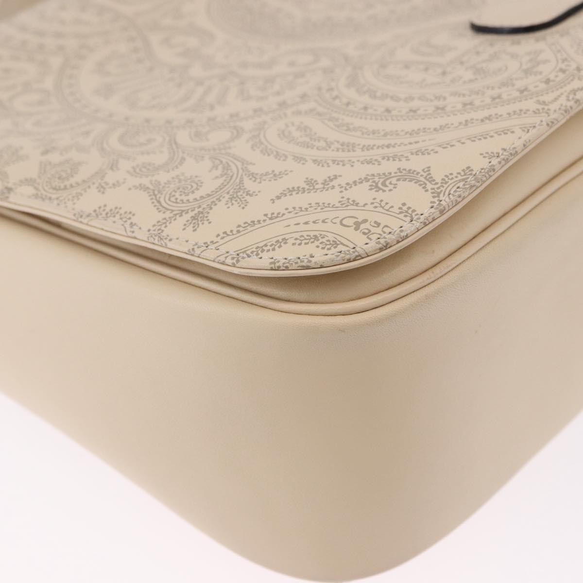 VALENTINO Shoulder Bag Leather 2way Ivory Gold Auth BA14149V