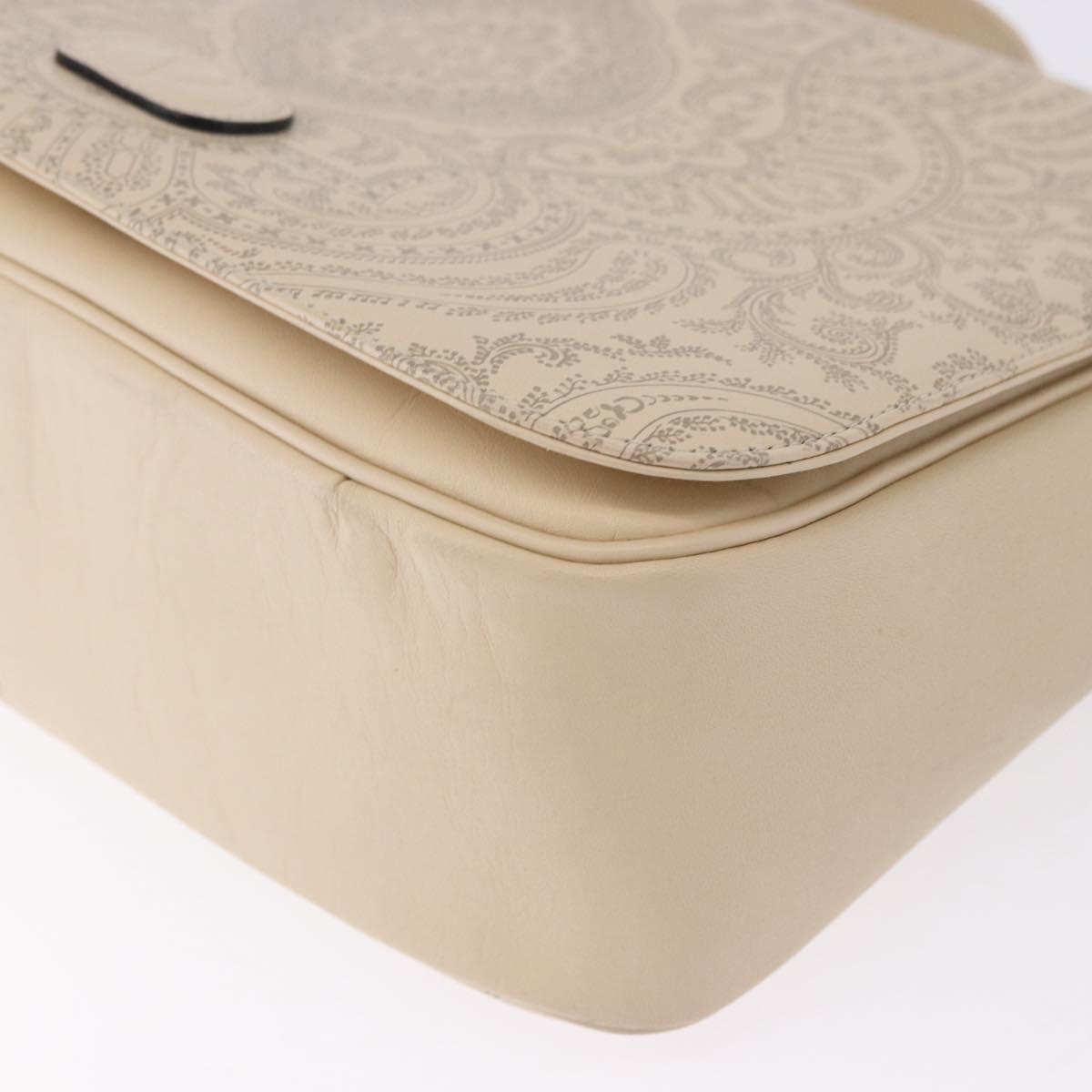 VALENTINO Shoulder Bag Leather 2way Ivory Gold Auth BA14149V