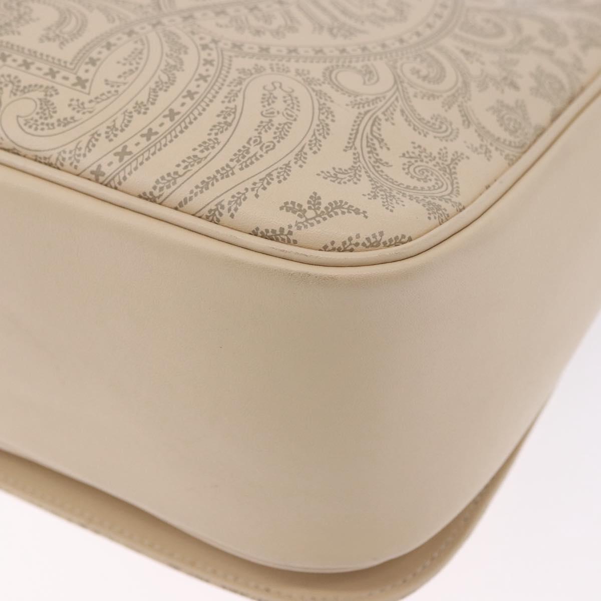 VALENTINO Shoulder Bag Leather 2way Ivory Gold Auth BA14149V