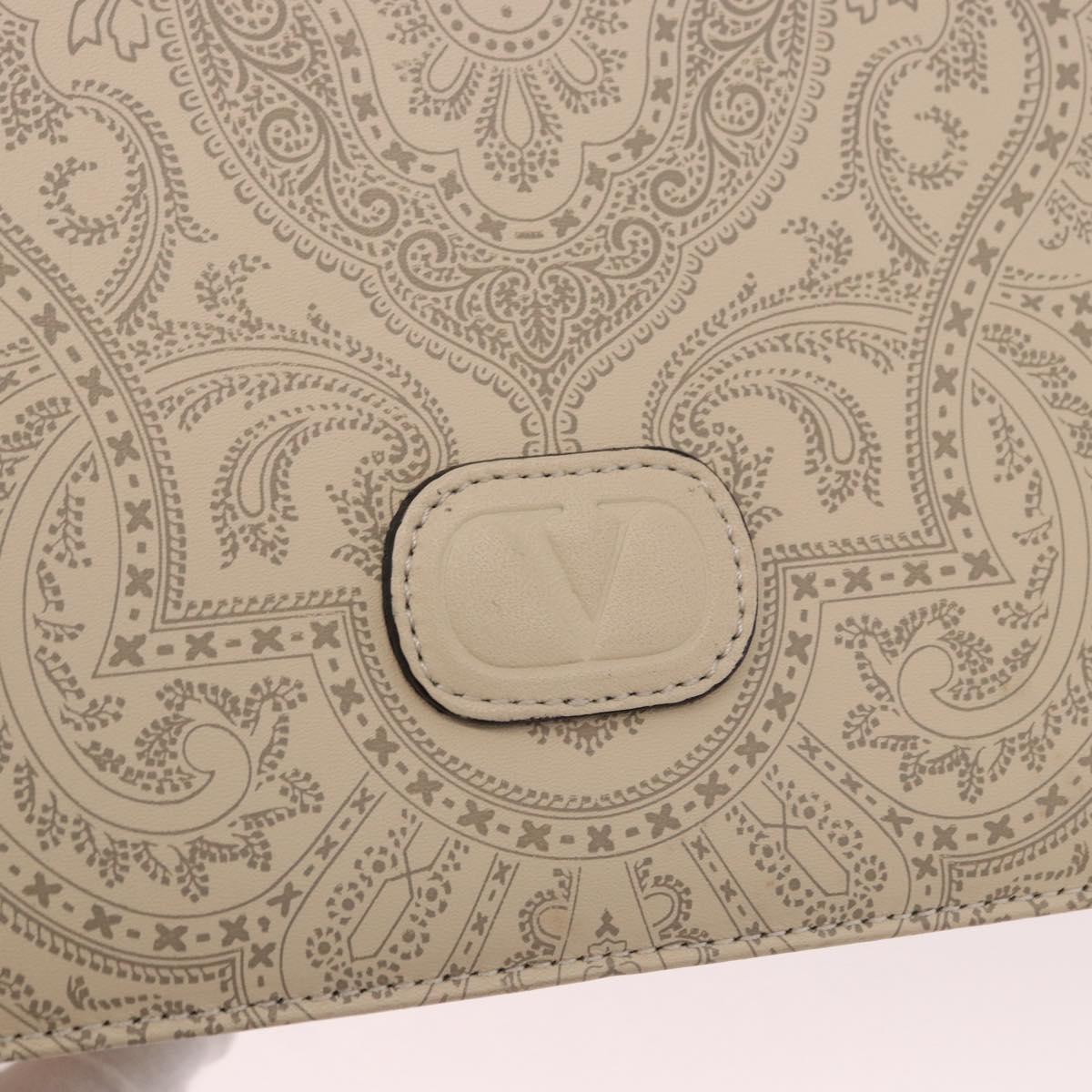 VALENTINO Shoulder Bag Leather 2way Ivory Gold Auth BA14149V
