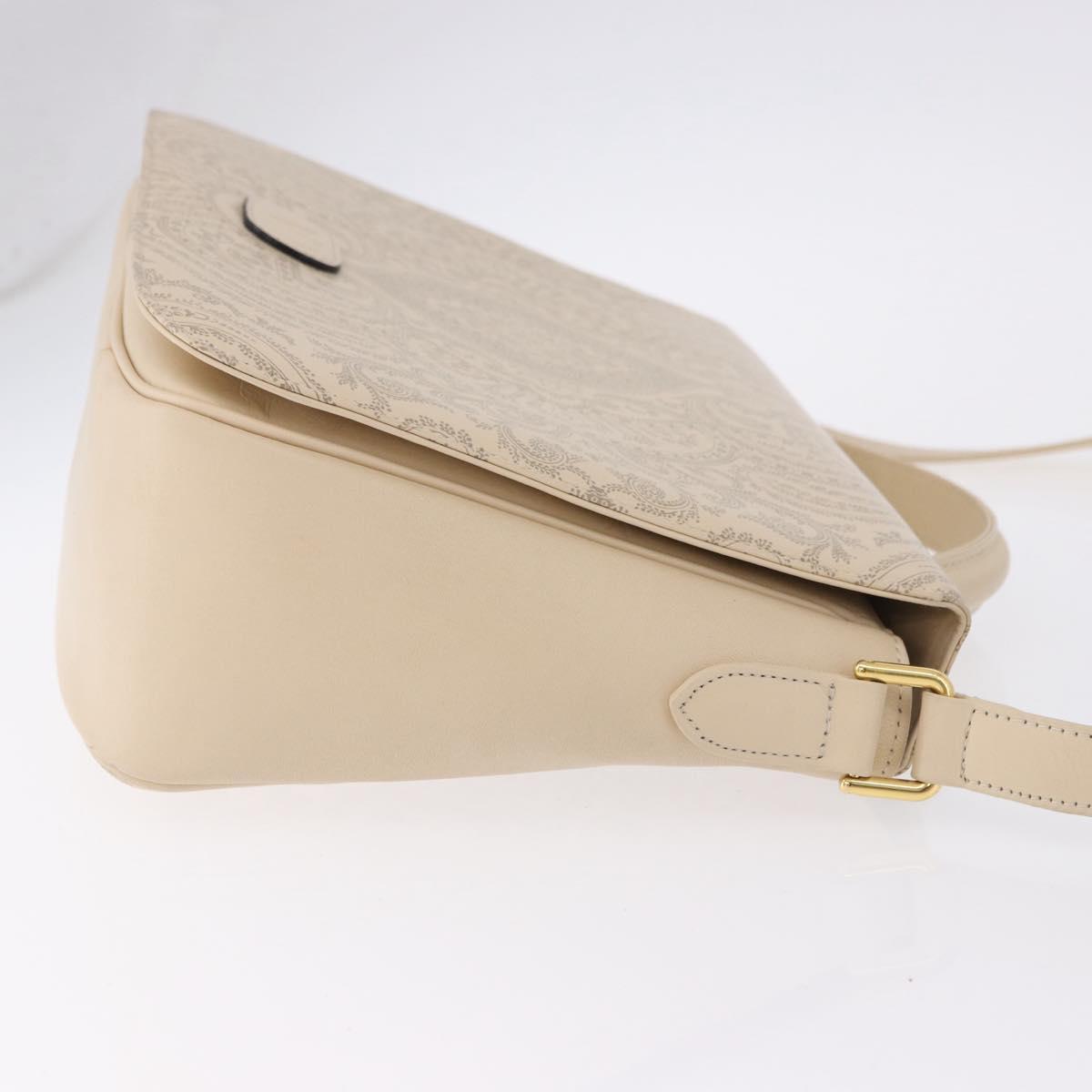 VALENTINO Shoulder Bag Leather 2way Ivory Gold Auth BA14149V