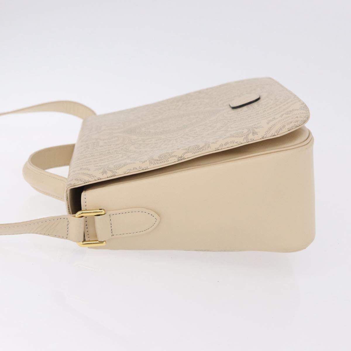VALENTINO Shoulder Bag Leather 2way Ivory Gold Auth BA14149V