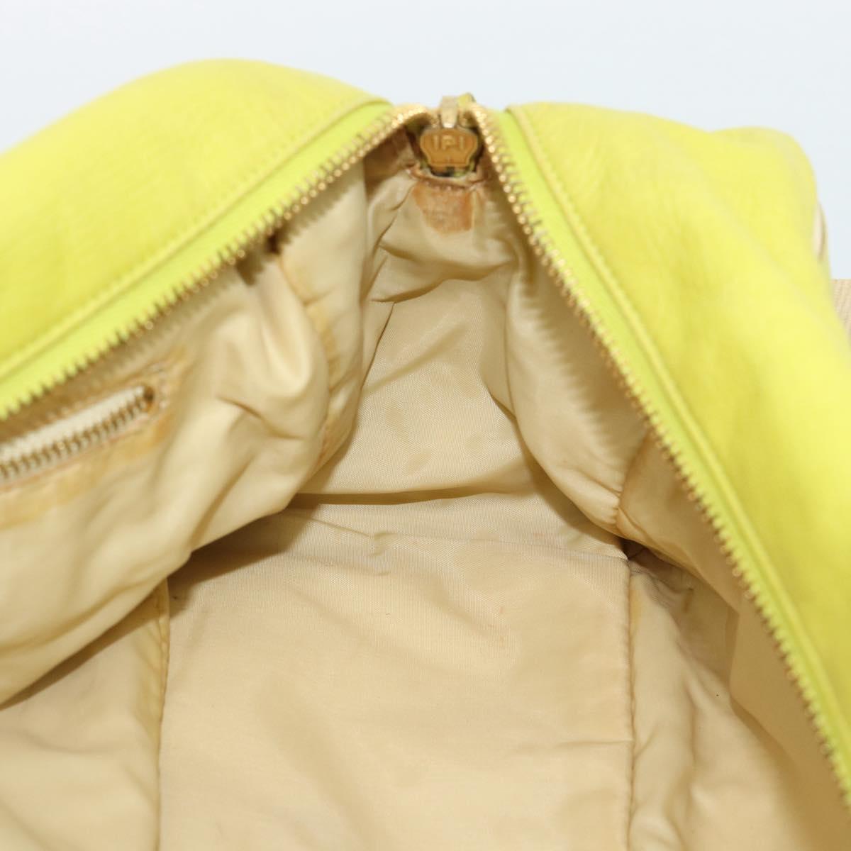 Miu Miu Shoulder Bag Leather LIme Green Gold Auth BA14150