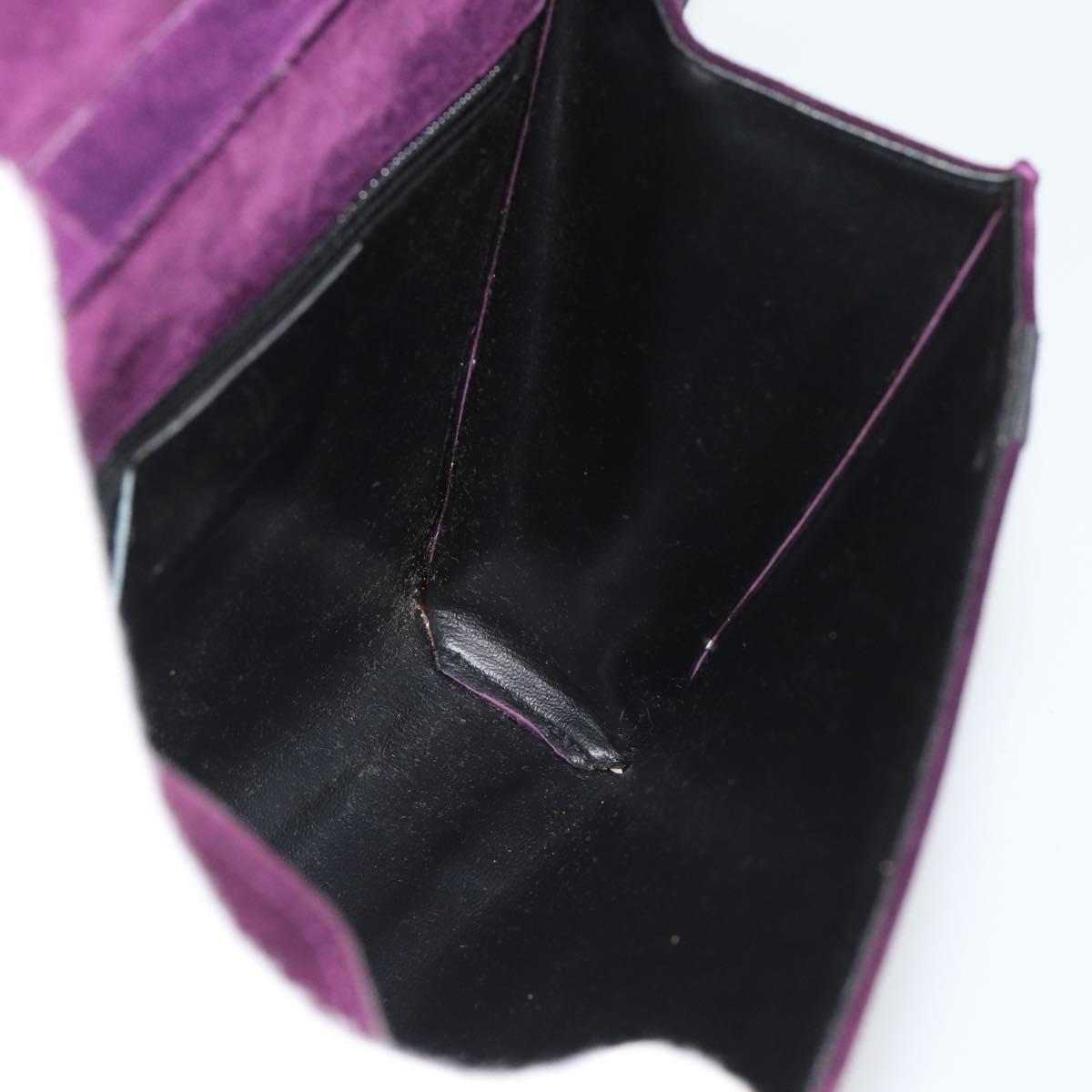 Salvatore Ferragamo Vala Shoulder Bag Suede Purple Gold Auth BA14151A