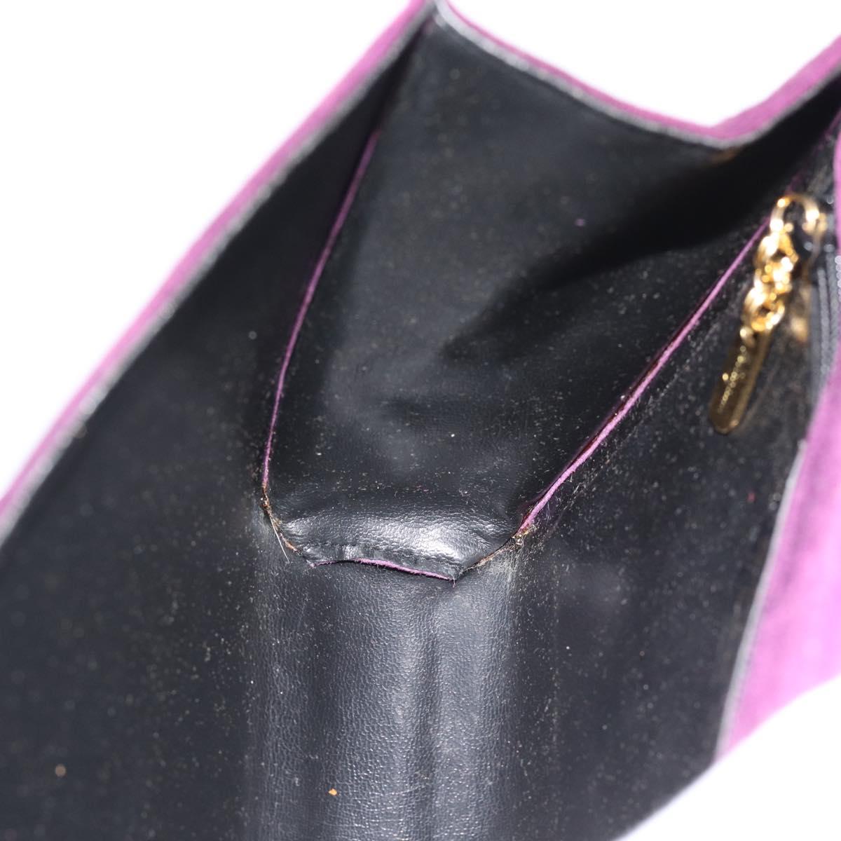 Salvatore Ferragamo Vala Shoulder Bag Suede Purple Gold Auth BA14151A