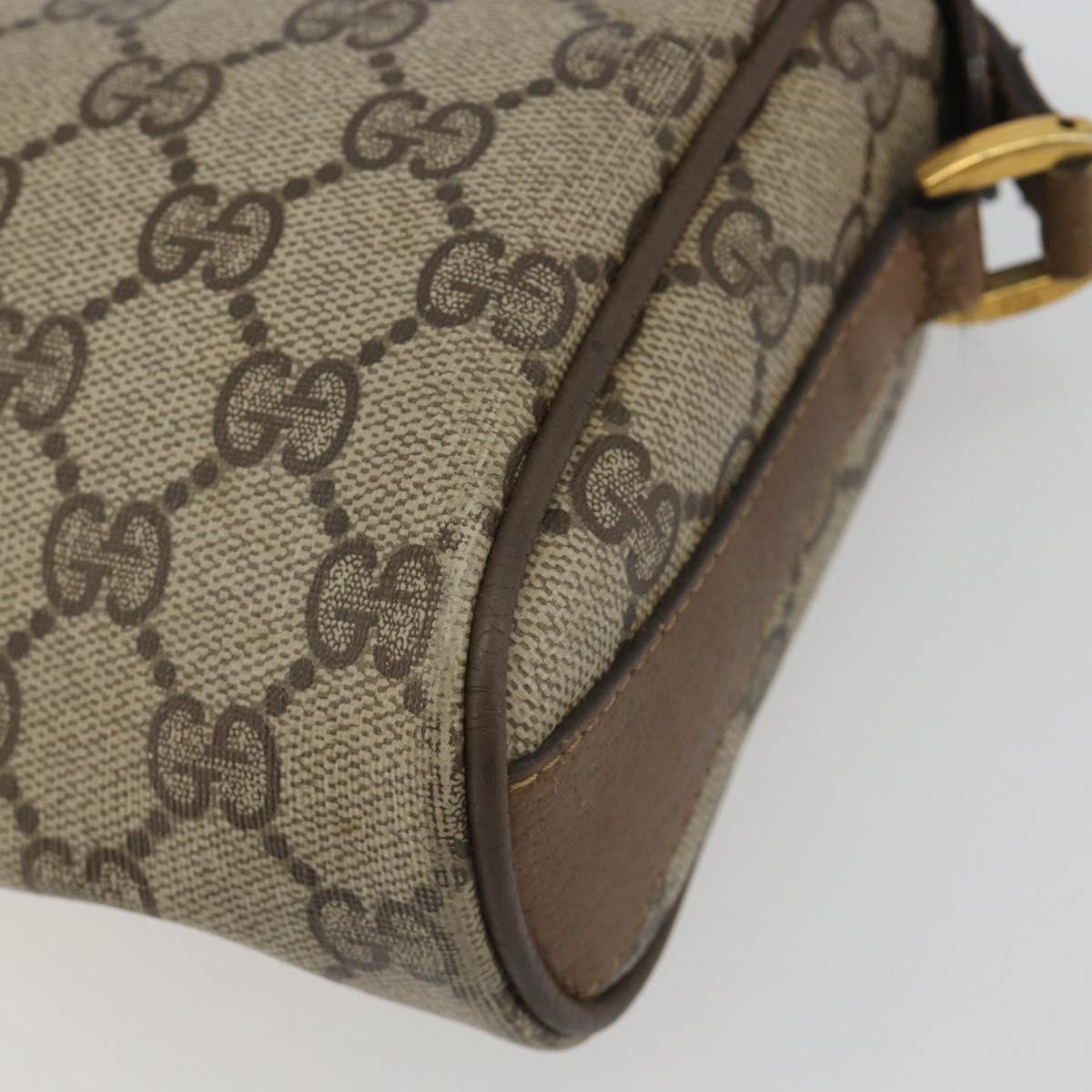GUCCI GG Supreme Shoulder Bag PVC Leather Beige Gold Tone 89 02 018 Auth BA14153