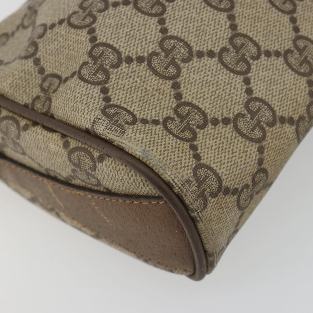 GUCCI GG Supreme Shoulder Bag PVC Leather Beige Gold Tone 89 02 018 Auth BA14153