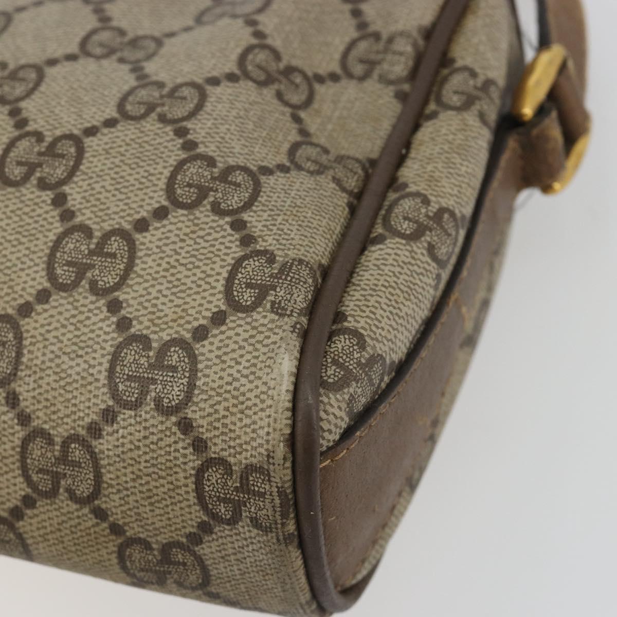 GUCCI GG Supreme Shoulder Bag PVC Leather Beige Gold Tone 89 02 018 Auth BA14153