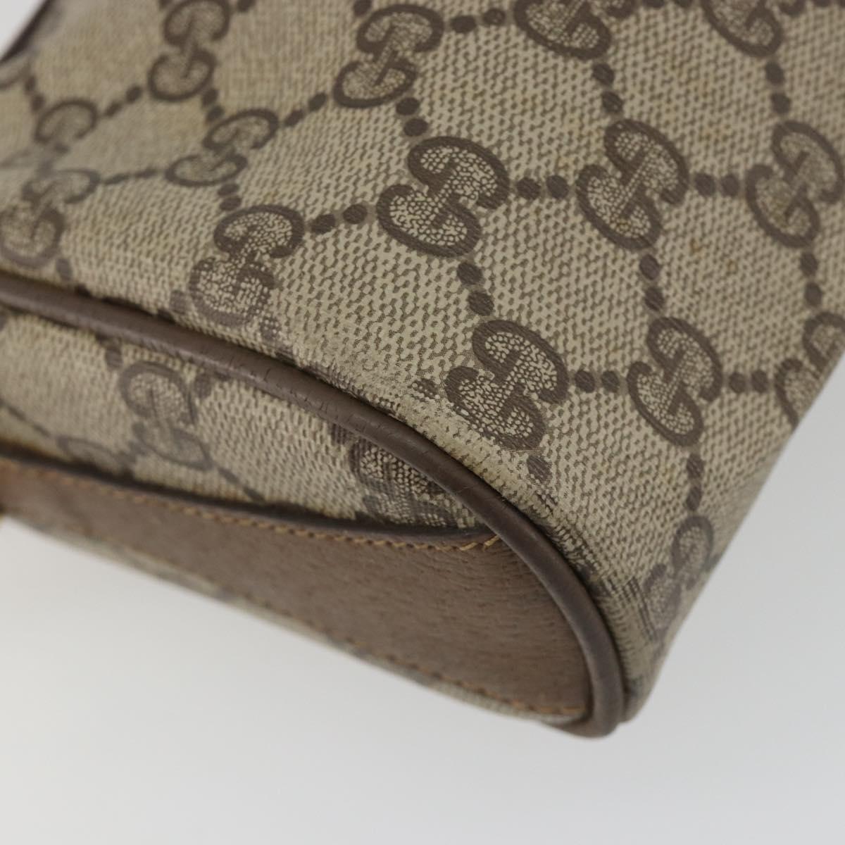 GUCCI GG Supreme Shoulder Bag PVC Leather Beige Gold Tone 89 02 018 Auth BA14153
