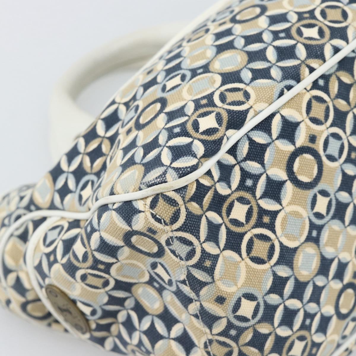 CELINE Boogie Bag Canvas Navy Gold Auth BA14159