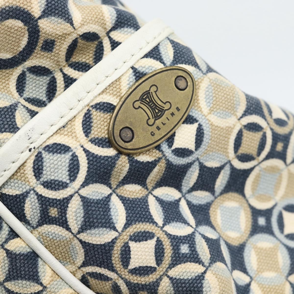 CELINE Boogie Bag Canvas Navy Gold Auth BA14159