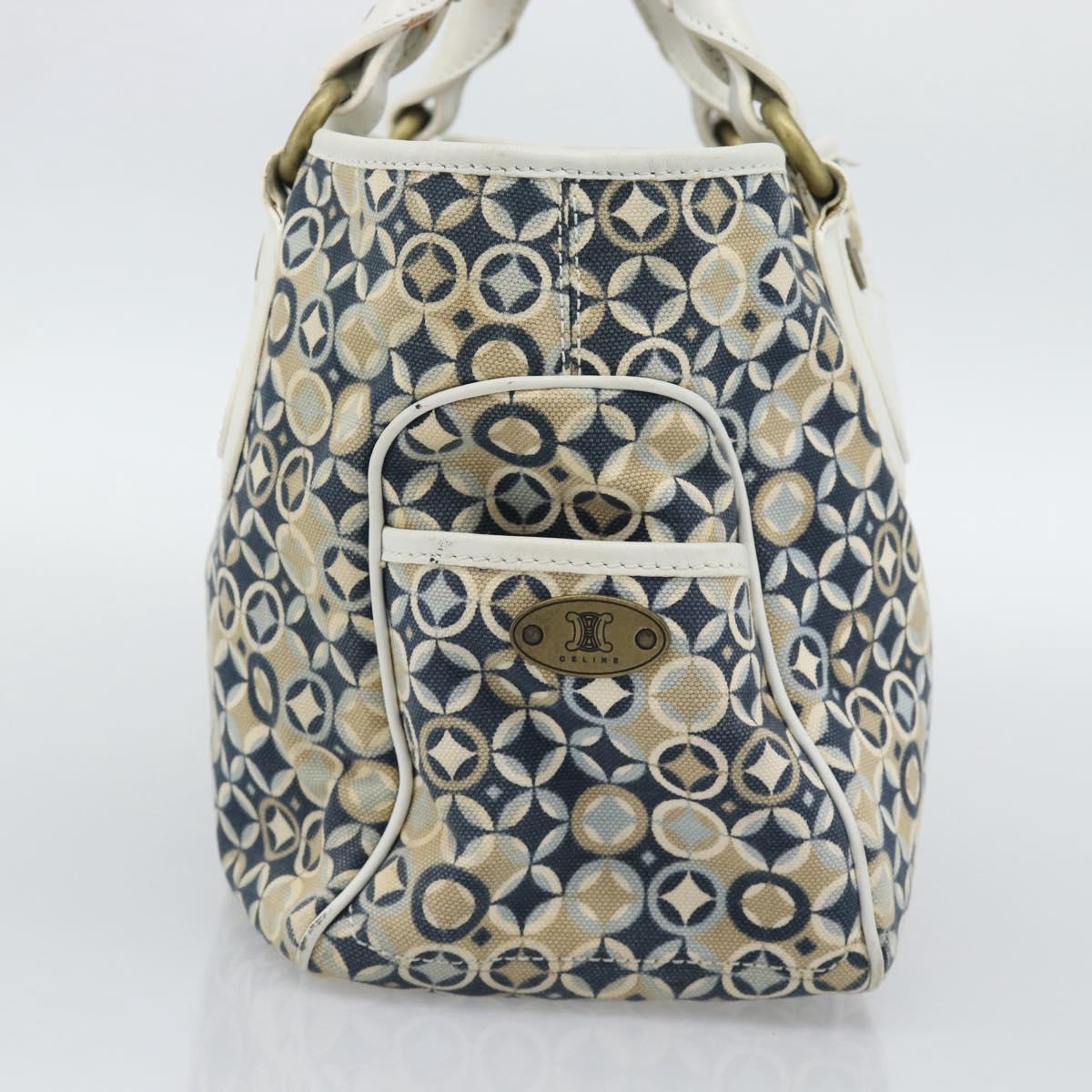 CELINE Boogie Bag Canvas Navy Gold Auth BA14159