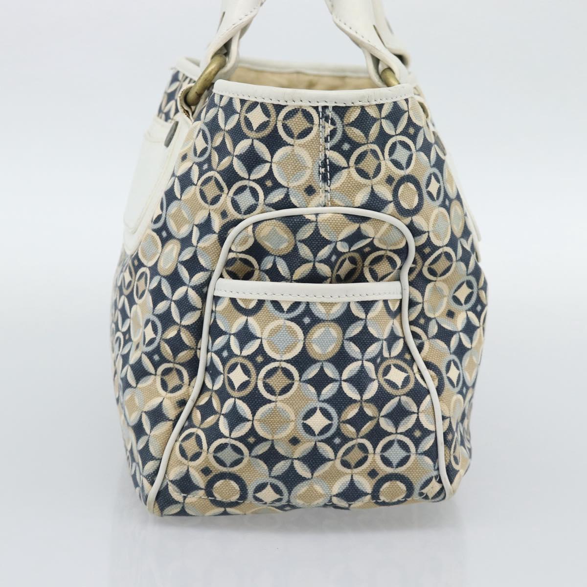 CELINE Boogie Bag Canvas Navy Gold Auth BA14159