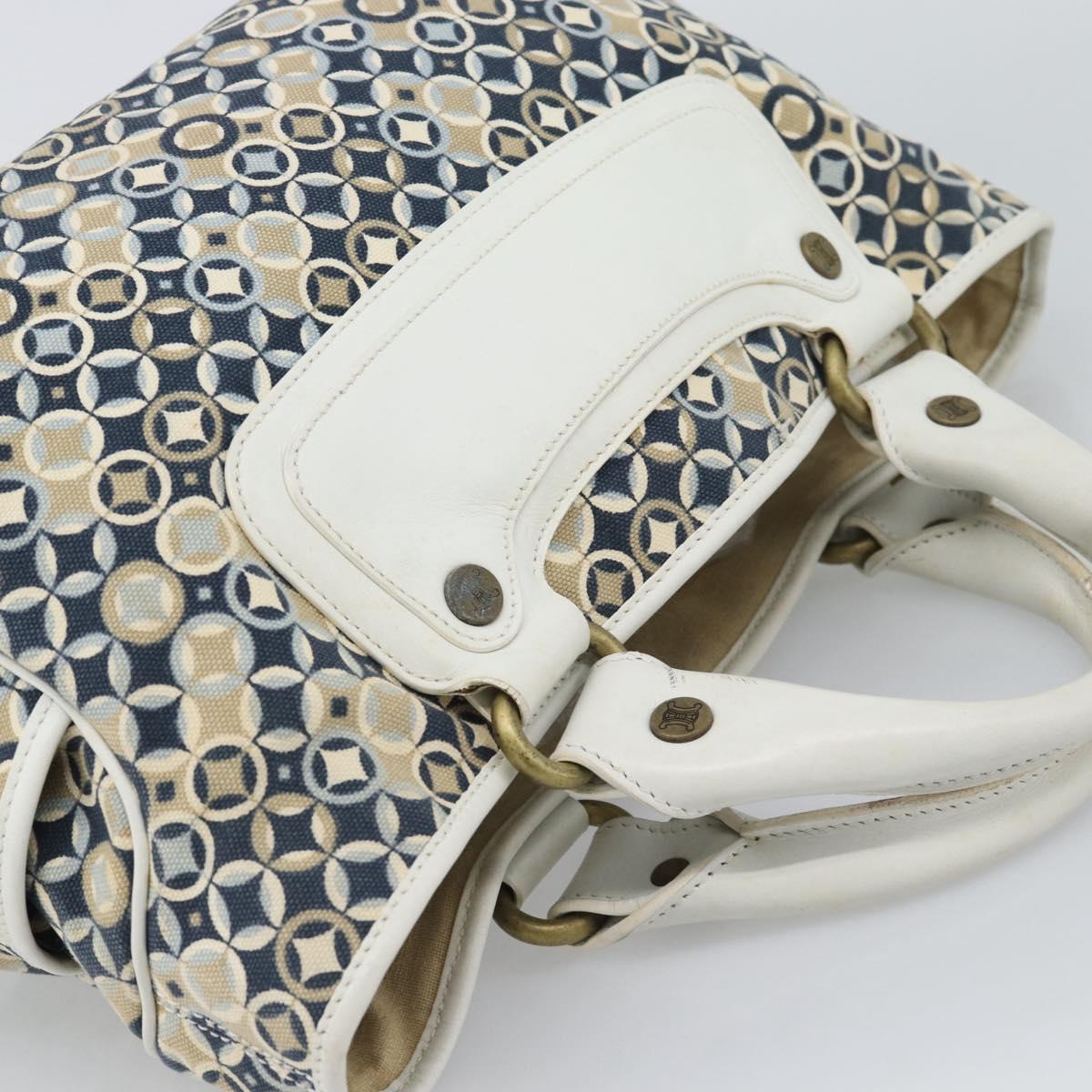 CELINE Boogie Bag Canvas Navy Gold Auth BA14159