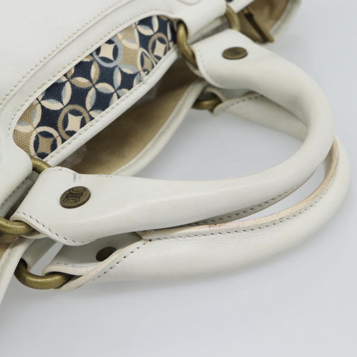 CELINE Boogie Bag Canvas Navy Gold Auth BA14159