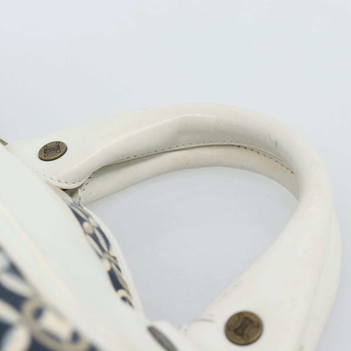 CELINE Boogie Bag Canvas Navy Gold Auth BA14159