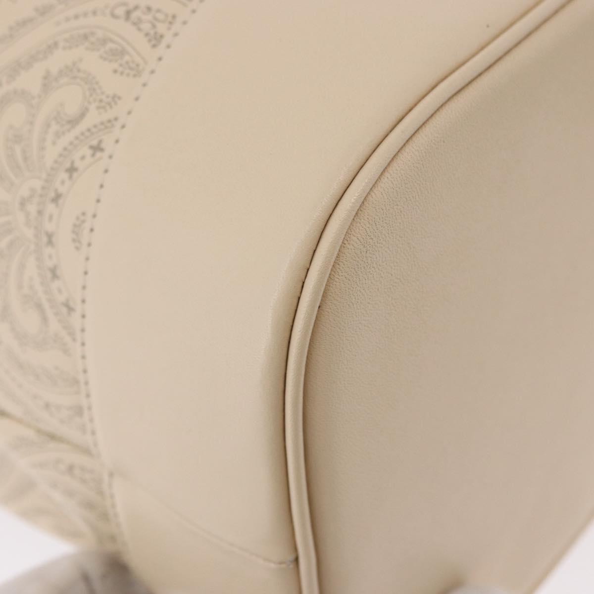 VALENTINO Drawstring Shoulder Bag Leather Ivory Auth BA14162V