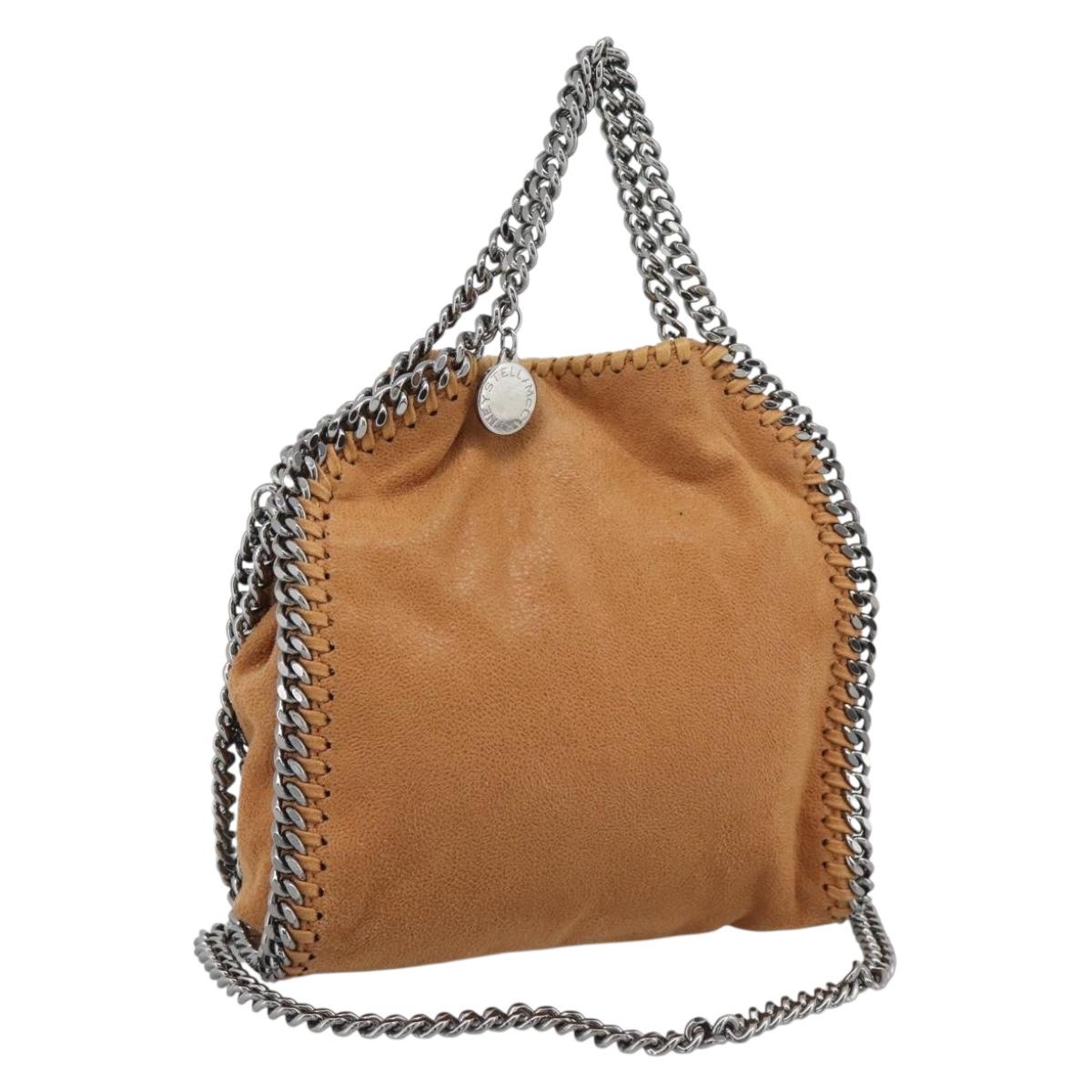 Stella MacCartney Chain Falabella Shoulder Bag Suede Brown Silver Auth BA14164A