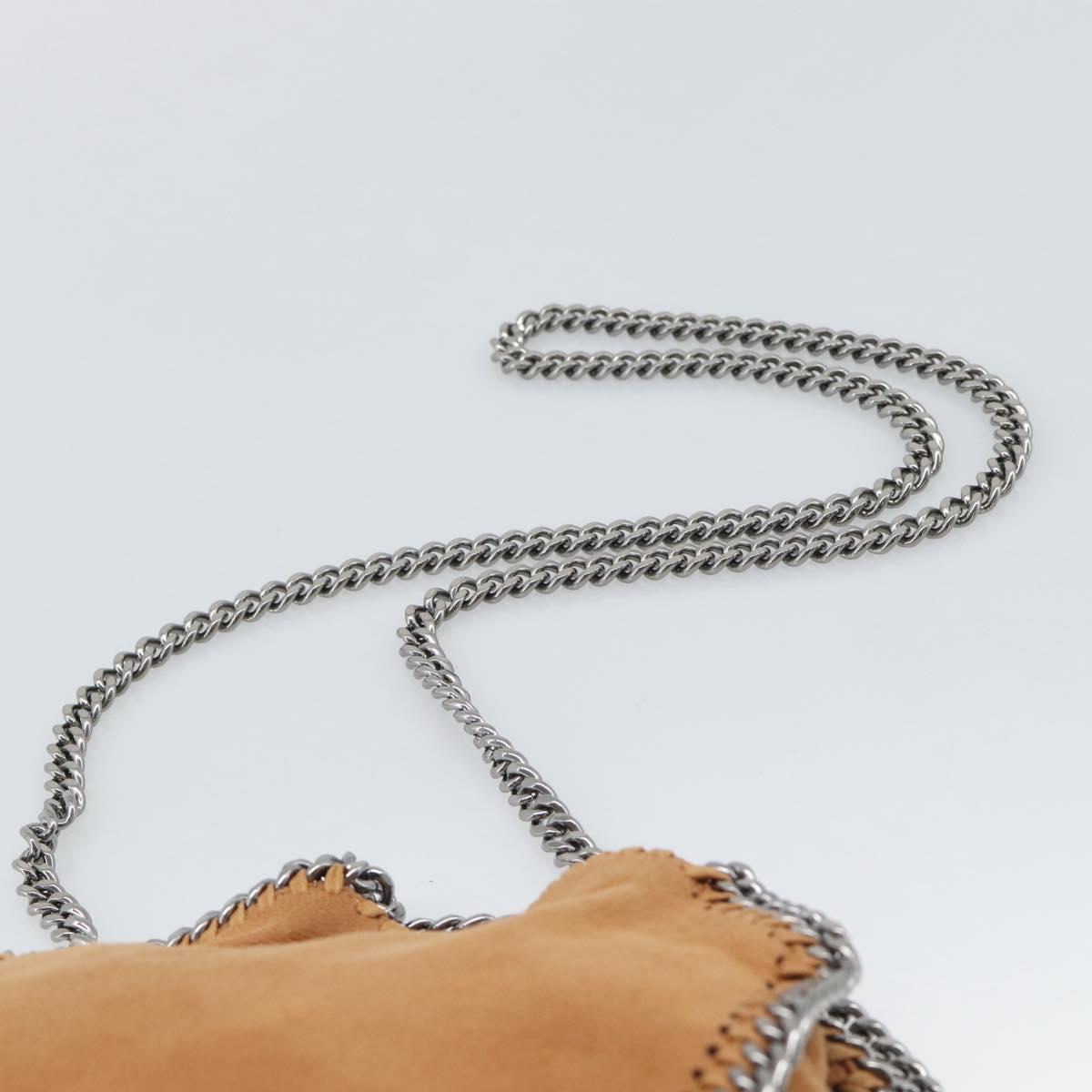 Stella MacCartney Chain Falabella Shoulder Bag Suede Brown Silver Auth BA14164A