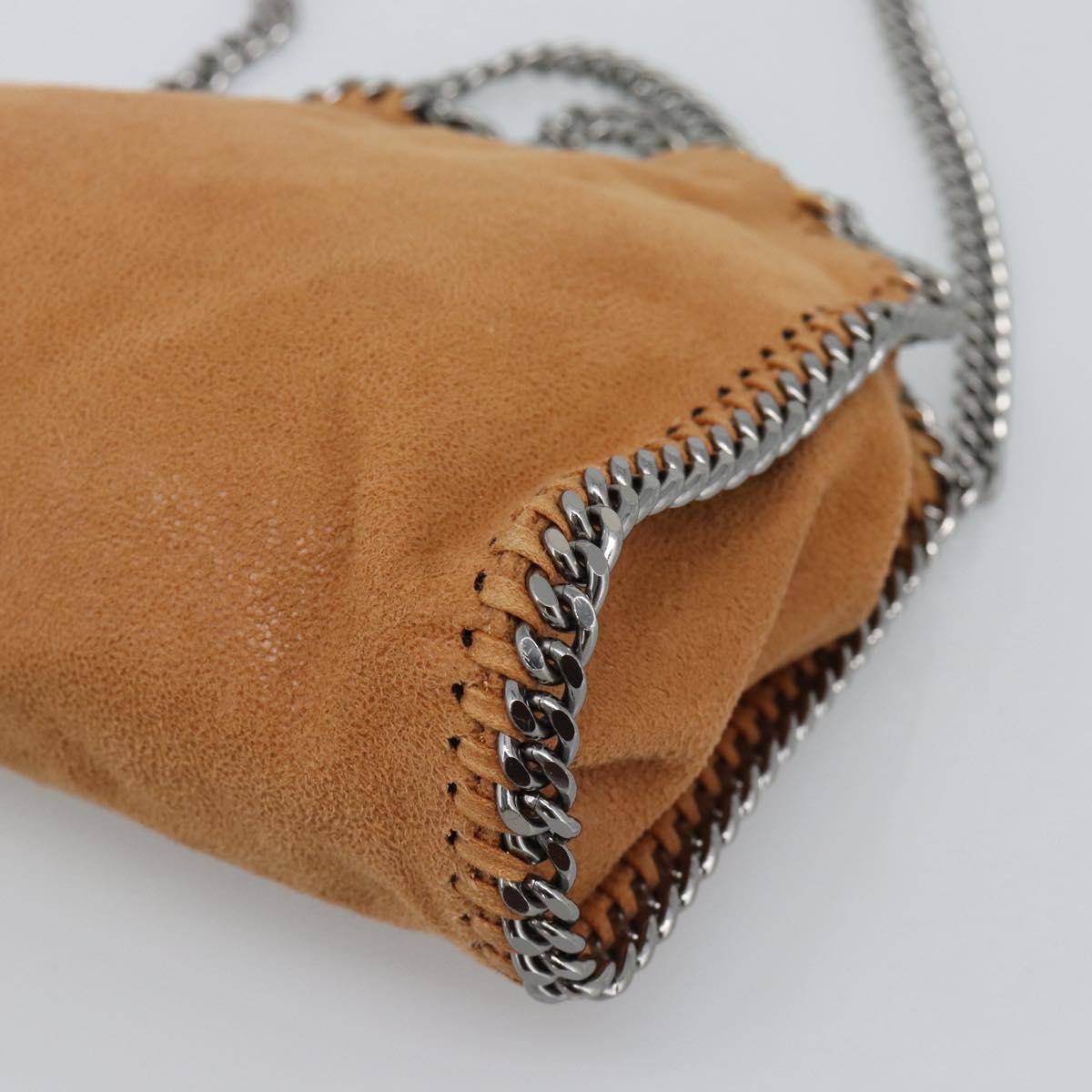 Stella MacCartney Chain Falabella Shoulder Bag Suede Brown Silver Auth BA14164A