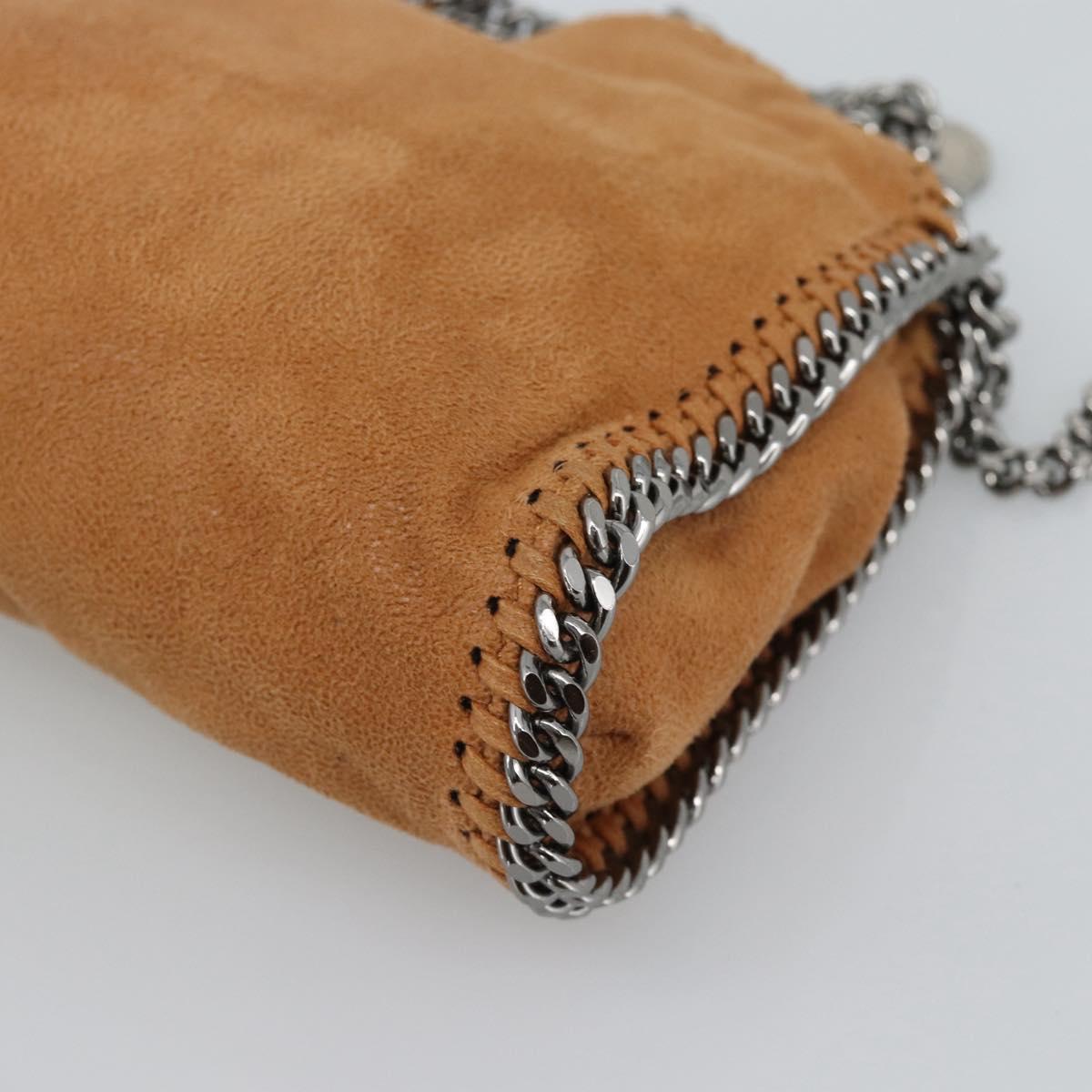 Stella MacCartney Chain Falabella Shoulder Bag Suede Brown Silver Auth BA14164A