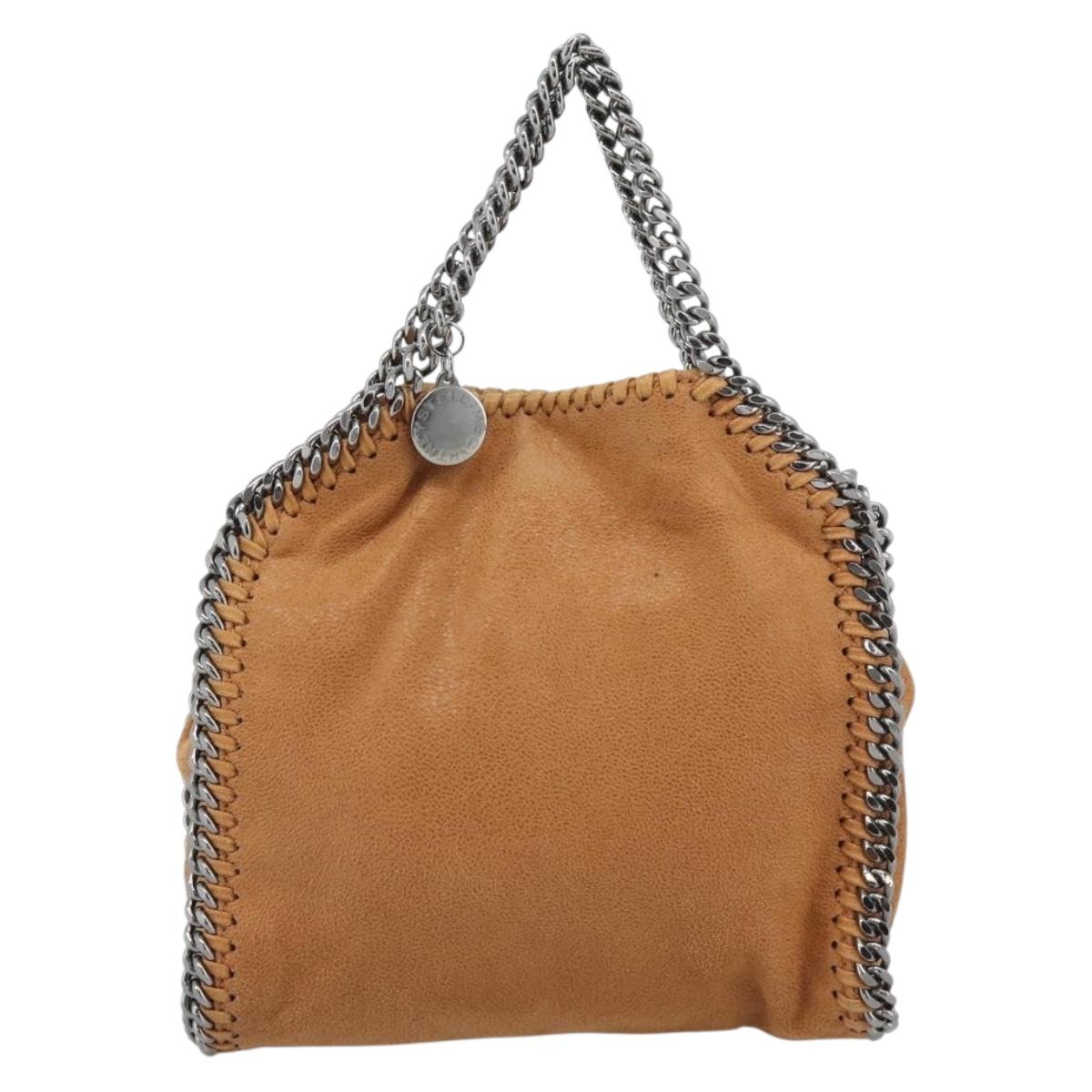 Stella MacCartney Chain Falabella Shoulder Bag Suede Brown Silver Auth BA14164A