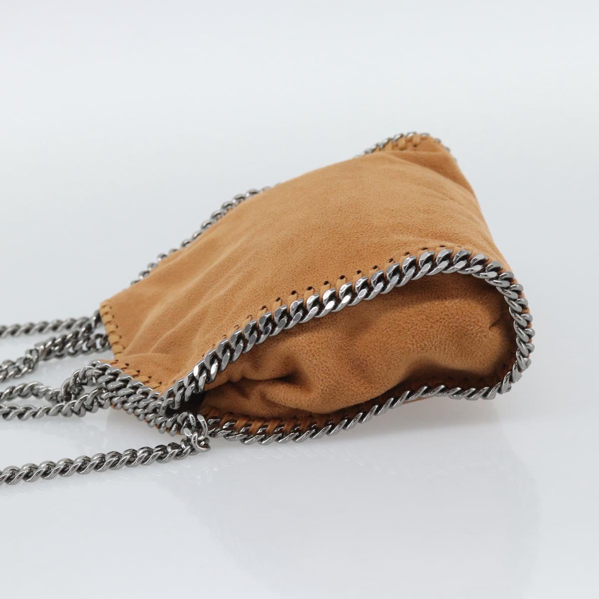 Stella MacCartney Chain Falabella Shoulder Bag Suede Brown Silver Auth BA14164A