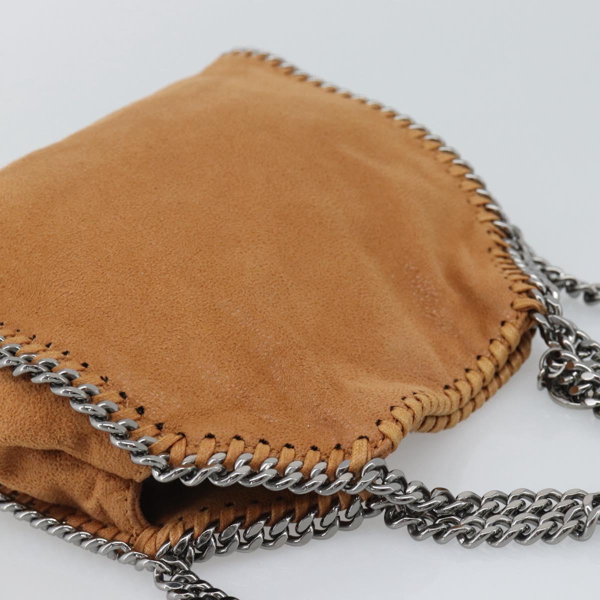 Stella MacCartney Chain Falabella Shoulder Bag Suede Brown Silver Auth BA14164A