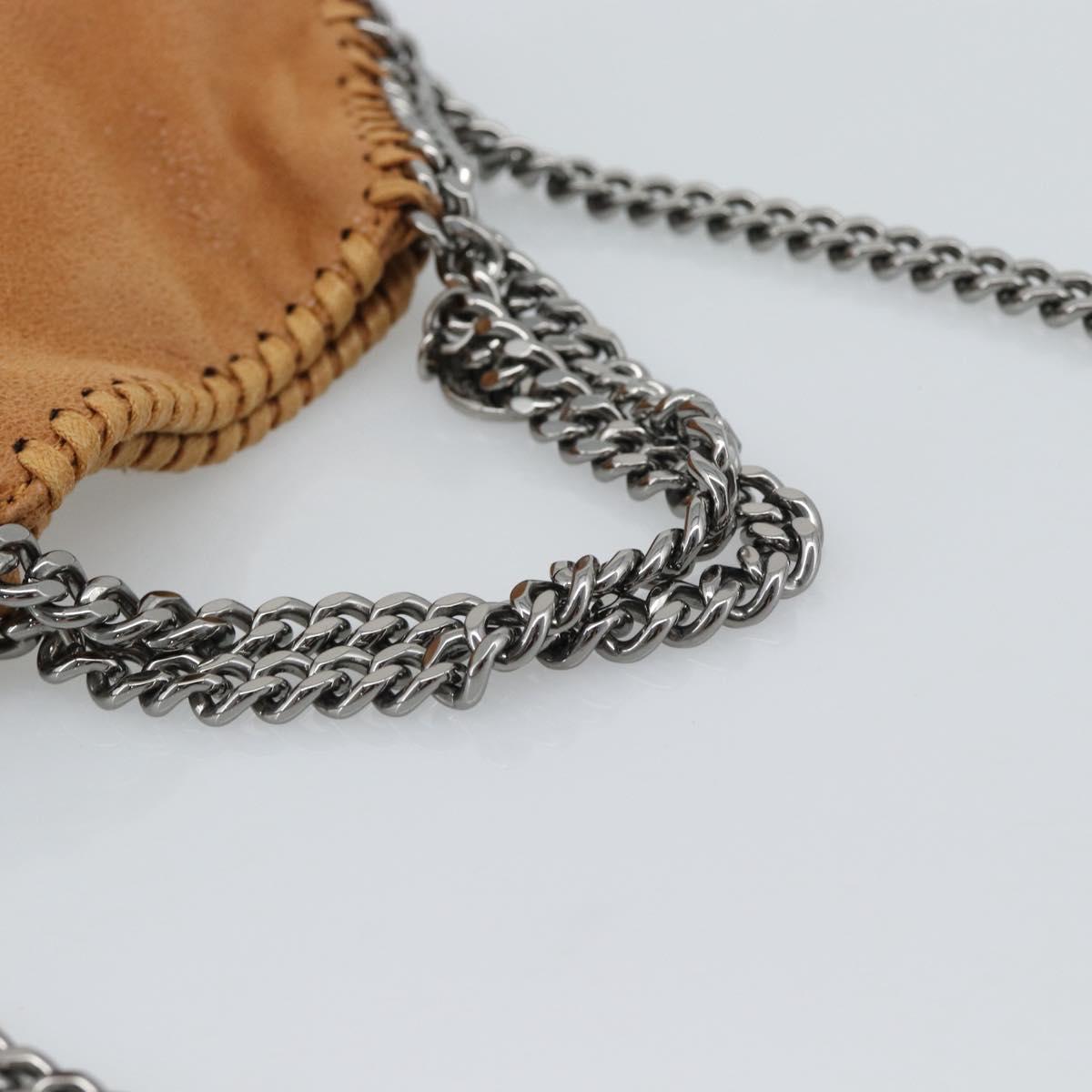 Stella MacCartney Chain Falabella Shoulder Bag Suede Brown Silver Auth BA14164A