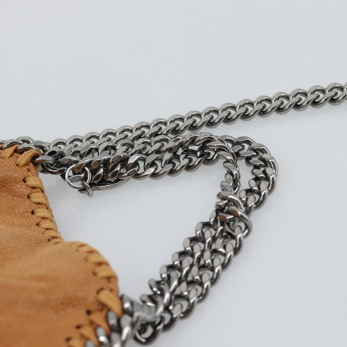 Stella MacCartney Chain Falabella Shoulder Bag Suede Brown Silver Auth BA14164A