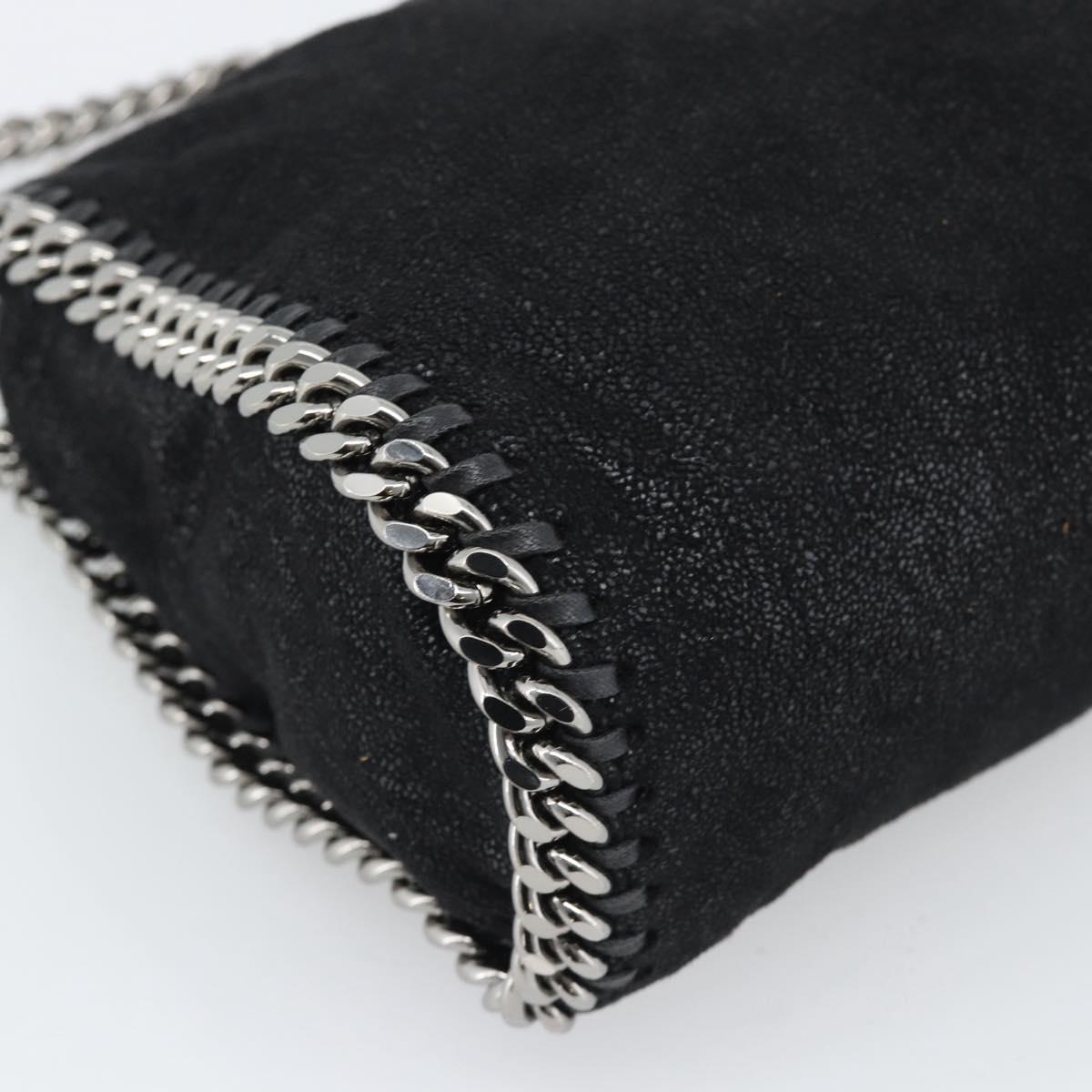 Stella MacCartney Falabella Chain Shoulder Bag Suede Black Silver Auth BA14165A