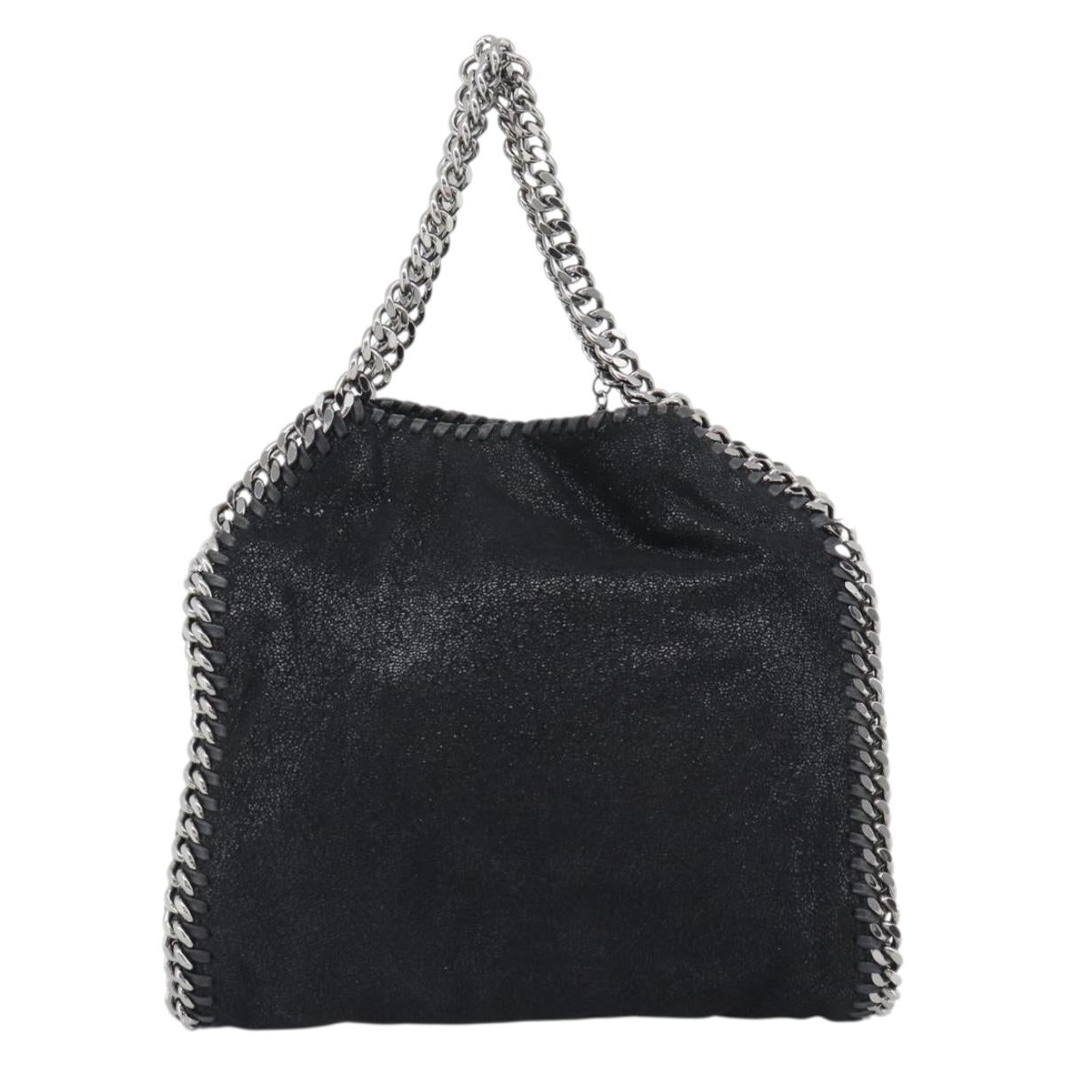 Stella MacCartney Falabella Chain Shoulder Bag Suede Black Silver Auth BA14165A
