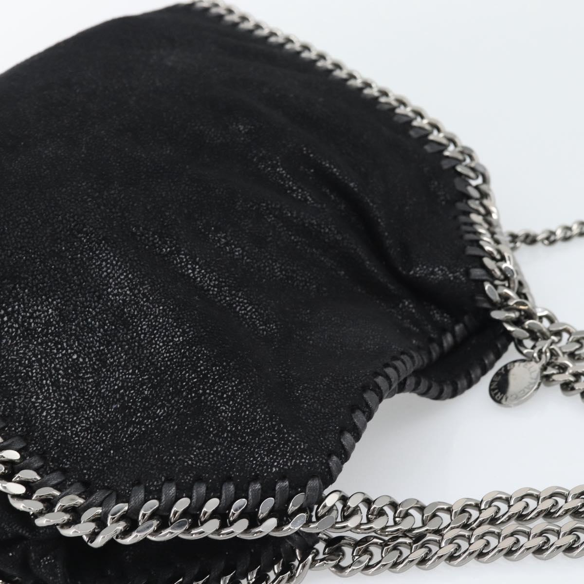 Stella MacCartney Falabella Chain Shoulder Bag Suede Black Silver Auth BA14165A