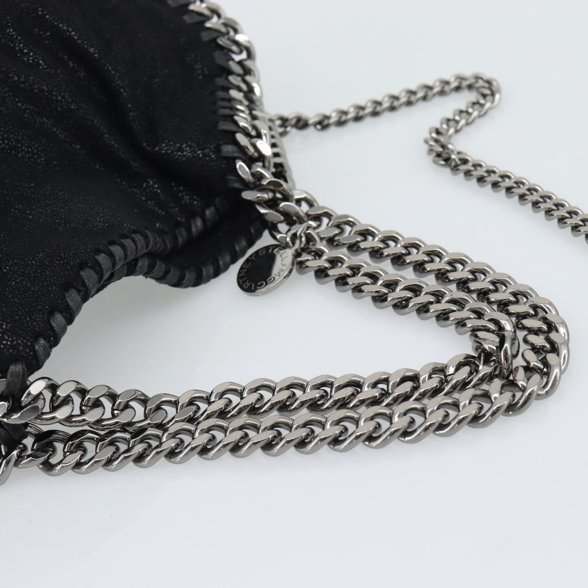 Stella MacCartney Falabella Chain Shoulder Bag Suede Black Silver Auth BA14165A