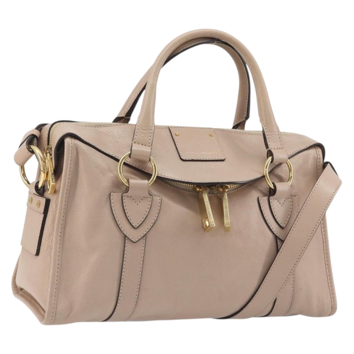 Marc Jacobs Shoulder Bag Leather 2way Pink Gold Auth BA14169A