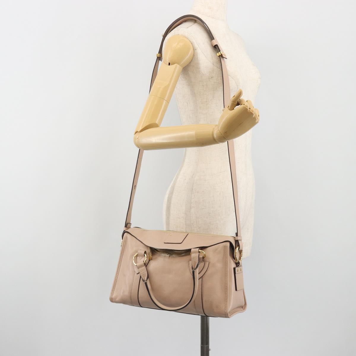 Marc Jacobs Shoulder Bag Leather 2way Pink Gold Auth BA14169A