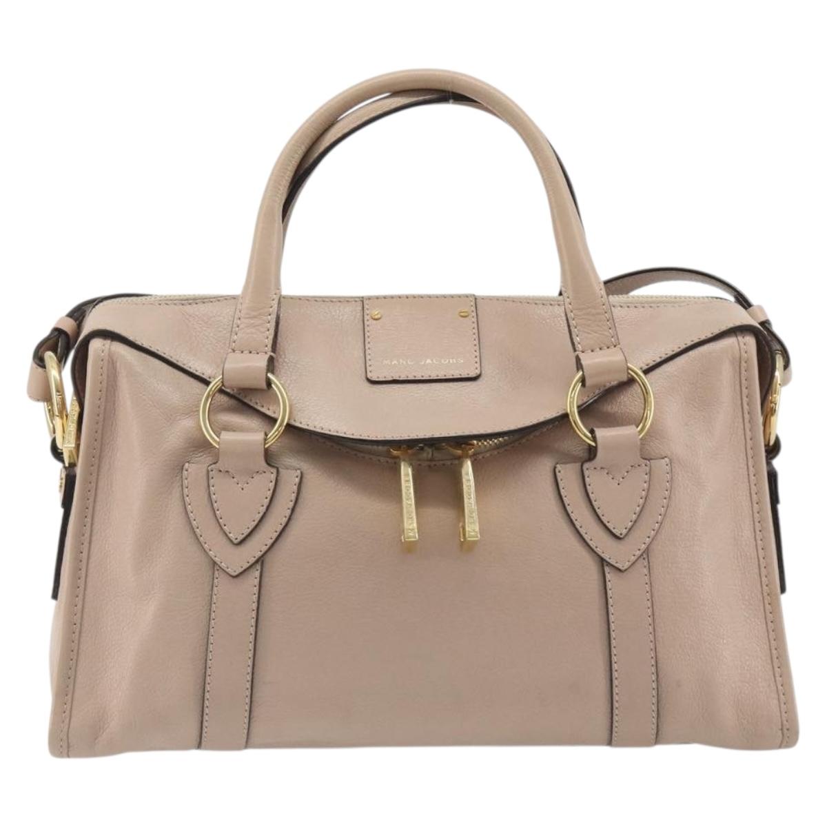 Marc Jacobs Shoulder Bag Leather 2way Pink Gold Auth BA14169A