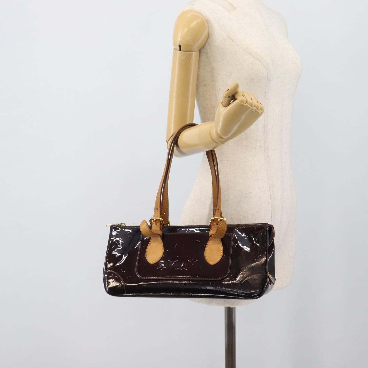 LOUIS VUITTON Monogram Vernis Rosewood Avenue Bag Amarante M93510 Auth BA14170