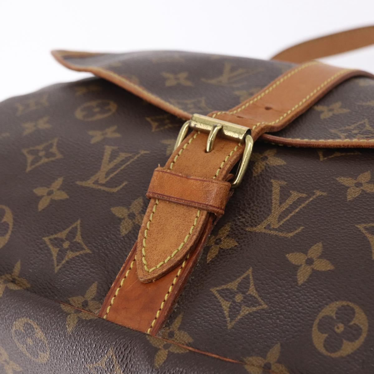LOUIS VUITTON Monogram Saumur 35 Shoulder Bag M42254 LV Auth BA14171