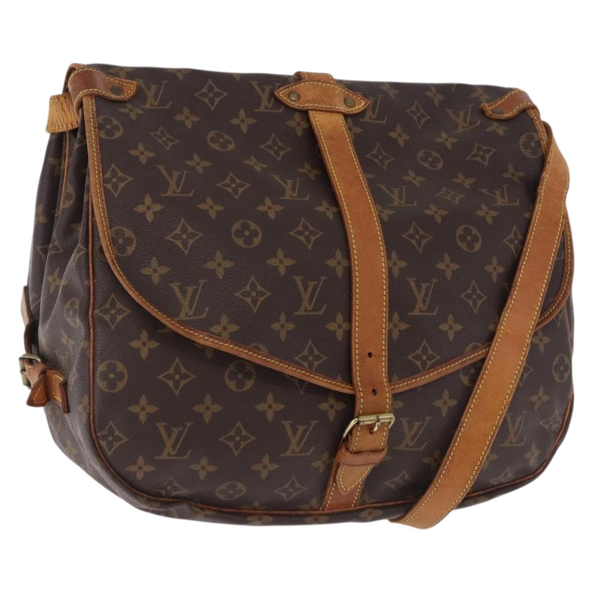 LOUIS VUITTON Monogram Saumur 35 Shoulder Bag M42254 LV Auth BA14171