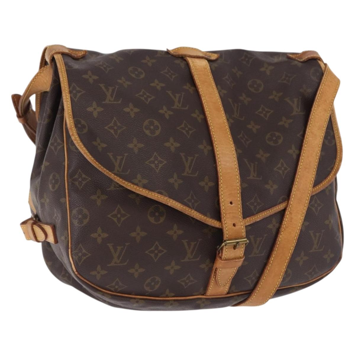 LOUIS VUITTON Monogram Saumur 35 Shoulder Bag M42254 LV Auth BA14173