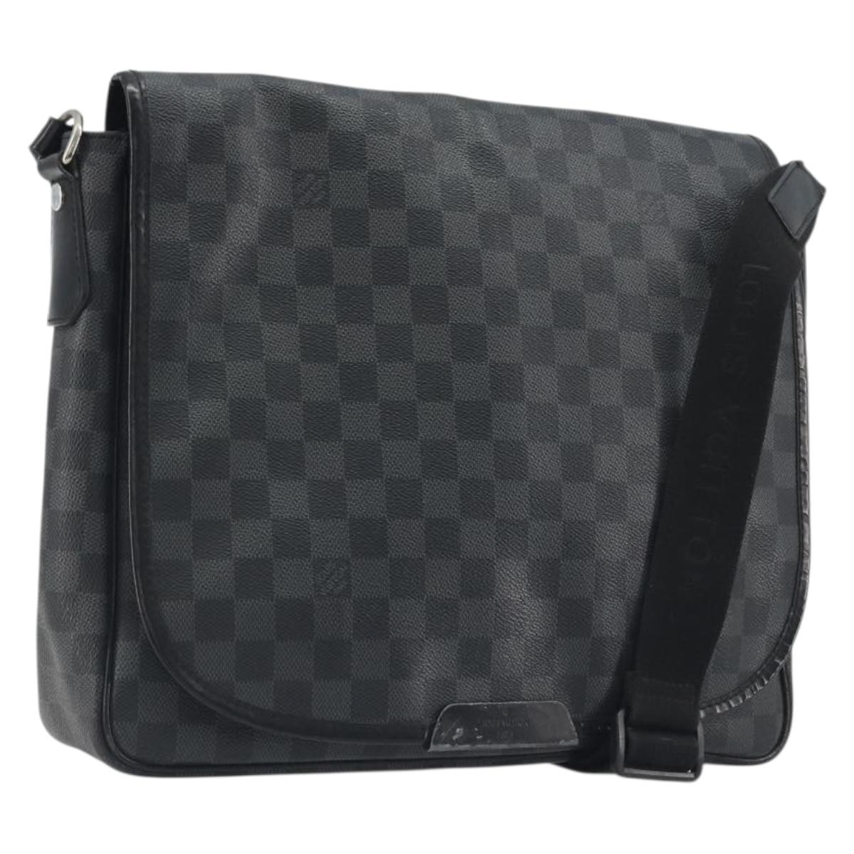 LOUIS VUITTON Damier Grafitte Daniel MM Shoulder Bag N58029 LV Auth BA14176A