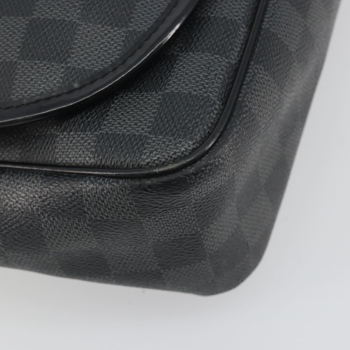 LOUIS VUITTON Damier Grafitte Daniel MM Shoulder Bag N58029 LV Auth BA14176A